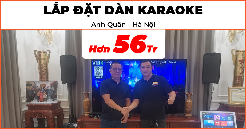 Lắp đặt Dàn karaoke gia đình trị giá hơn 56 triệu đồng cho anh Quân ở Sơn Tây, Hà Nội (Fender Passport Venue Series 2, VinaKTV S600X Max, ViệtK Plus 4TB, VietK 22inch, sub Polk Audio HTS12)