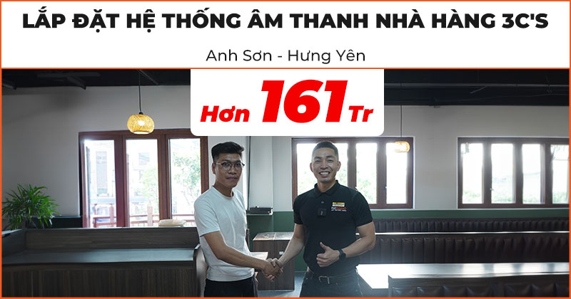 Lắp đặt Hệ thống âm thanh nhà hàng 3C'S trị giá hơn 161 triệu đồng cho anh Sơn ở Văn Giang, Hưng Yên (JBL KPS1, Control 1 Pro, sub JBL Eon 718S, VX8, JKaudio H2800, H4800, Kiwi PD8000, S803A, Tủ Rack 12U)