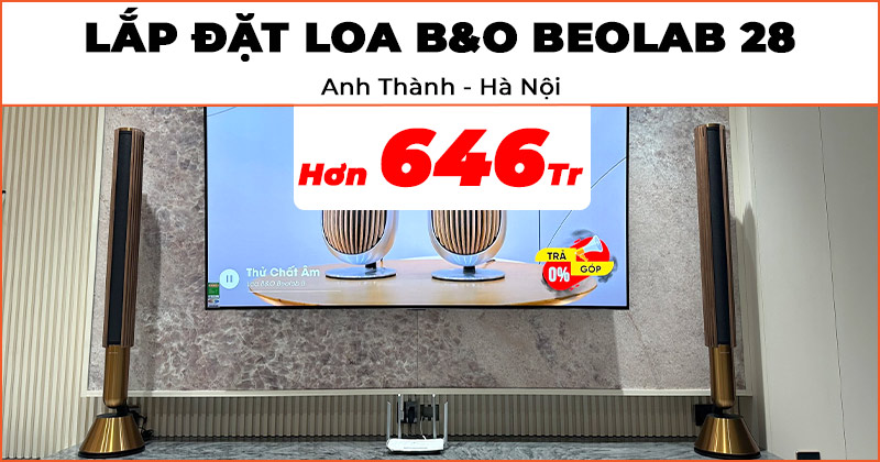 Lắp đặt Loa B&O Beolab 28 màu Bronze Cực Đẹp trị giá hơn 646 triệu đồng cho anh Thành ở Quận Đống Đa, Hà Nội