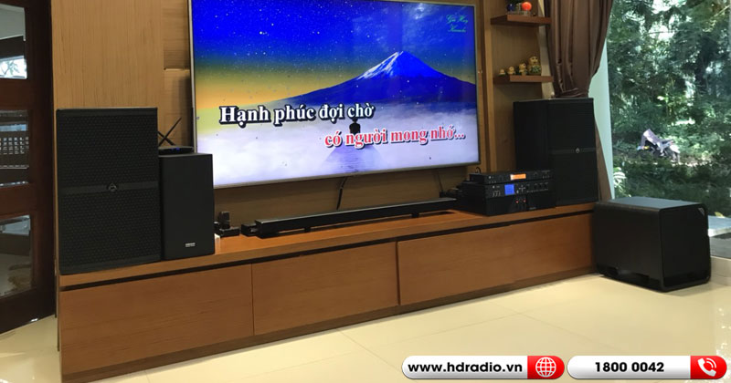Lắp dàn karaoke Cao Cấp anh Tiến, Ecopark Văn Giang, Hưng Yên (Wharfedale WH12 NEO, JKaudio X8000, Wharfedale CPD2600, JKAudio B9, Sub Polk Audio HTS10)