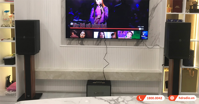 Lắp Dàn Karaoke cao cấp và loa marshall trị giá hơn 78 triệu cho anh Vũ ở Quận 9, Tp.Hồ Chí Minh (Wharfedale WH10 NEO, Polk Audio HTS10, Woburn 2, JKaudio H2600, X6000 Plus, JKaudio B9)