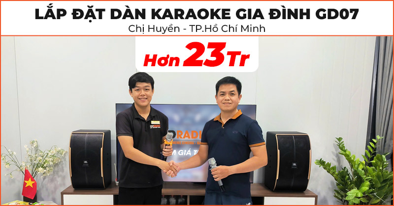 Dàn karaoke JBL GD07 của gia đình chị Huyền ở Quận 2, Hồ Chí Minh