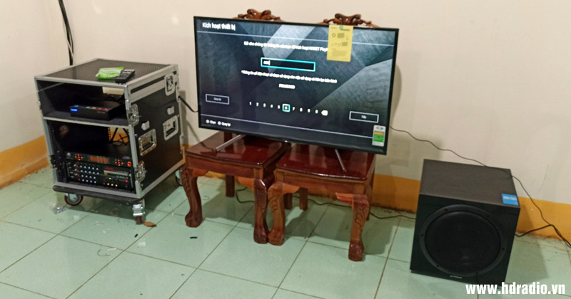 Lắp hệ thống âm thanh chị Lan ở Thống Nhất, Đồng Nai (Loa CAVS LD710, Micro không dây JKAudio B5 Plus, Bàn Mixer Wharfedale SL824USB, Cục đẩy AM A350, Amply Jarguar Suhyoung 203 Gold Luxury Bluetooth, Loa Sub Listensound LS12A, Đầu Hanet Playx One 3TB, Tủ