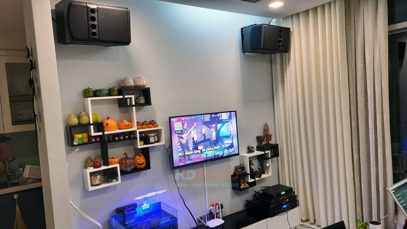 Lắp đặt bộ dàn karaoke cho chi Phụng ở Q Bình Thạnh, Hồ Chí Minh (Wharfedale 5090, JKAudio H2600, JKAudio B5 Plus, X6000, ViệtK 4K Plus 4TB + màn 21)