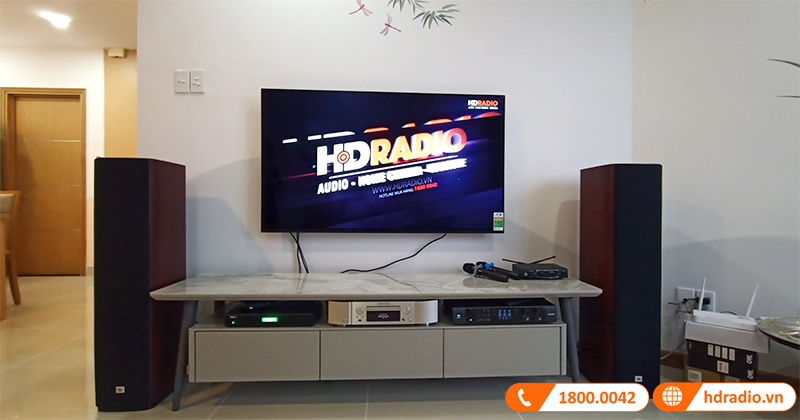 Lắp dàn karaoke cao cấp trị giá hơn 120 triệu đồng cho chị Thi ở Quận 6, TP Hồ Chí Minh (JBL Studio 680, Beyond 3, VM300, Marantz ND8006, VietK Plus 6TB)