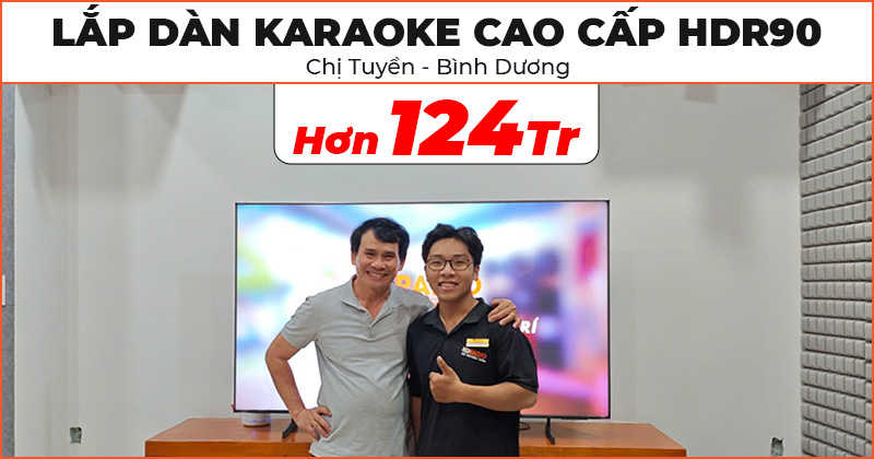 Lắp đặt Dàn karaoke cao cấp HDR90 trị giá hơn 124 triệu đồng cho gia đình chị Tuyền ở TP.Thủ Dầu Một - Bình Dương ​​(Wharfedale ANGLO E312, CPD3600, JKaudio X9900 Pro, B9, sub Wharfedale AX15B)