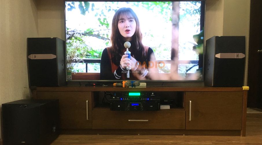 Lắp dàn karaoke VIP cho gia đình anh Giang khu đô thị Vinhomes Times City Minh Khai, HN (JBL Ki 510, JK Audio b6, H2600, X3000, Yamaha SW300)