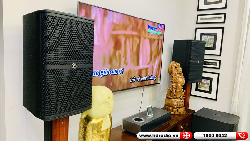 Lắp dàn karaoke cao cấp cho anh Hà ở Văn Giang, Hưng Yên (Wharfedale WH12, JKaudio X8000, Wharfedale CPD2600, Sub Wharfedale AX15B , Micro JK B9)