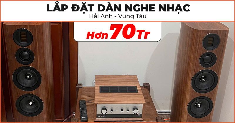 Lắp đặt dàn nghe nhạc cực hay trị giá hơn 70 triệu đồng cho anh Hải Anh ở Vũng Tàu (Wharfedale EVO 4.4, Leak Stereo 230)