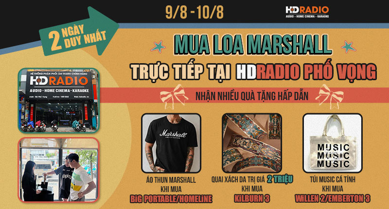 Mua Loa Marshall Trực Tiếp Tại Showroom HDRadio Phố Vọng Nhận Quà Tặng Hấp Dẫn