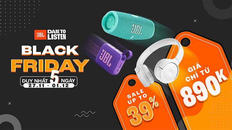Chương trình khuyến mại Black Friday JBL Up To 39%
