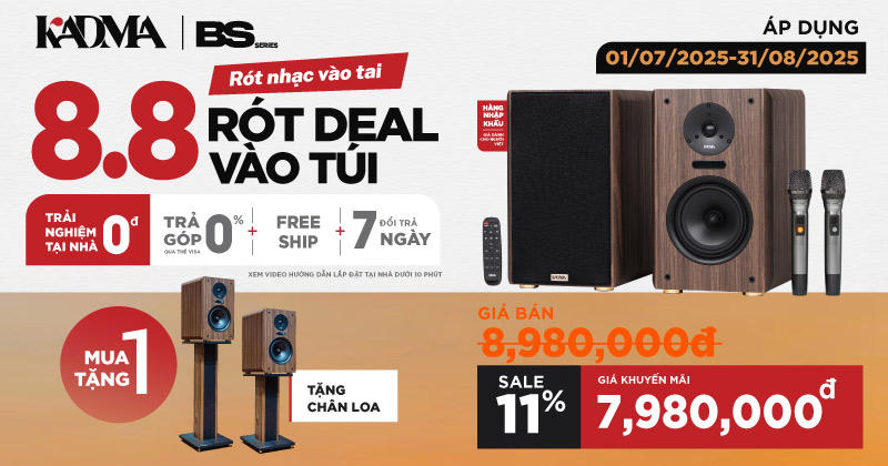 (SIÊU SALE 1/10 - 31/10/2025) Mua Dàn loa Kadma BS36i Giá Chỉ Còn 7.980.000đ - Tặng Kèm Chân Loa KST Cao Cấp, Pin + Sạc, Dây Optical - Chỉ có tại HDRadio!