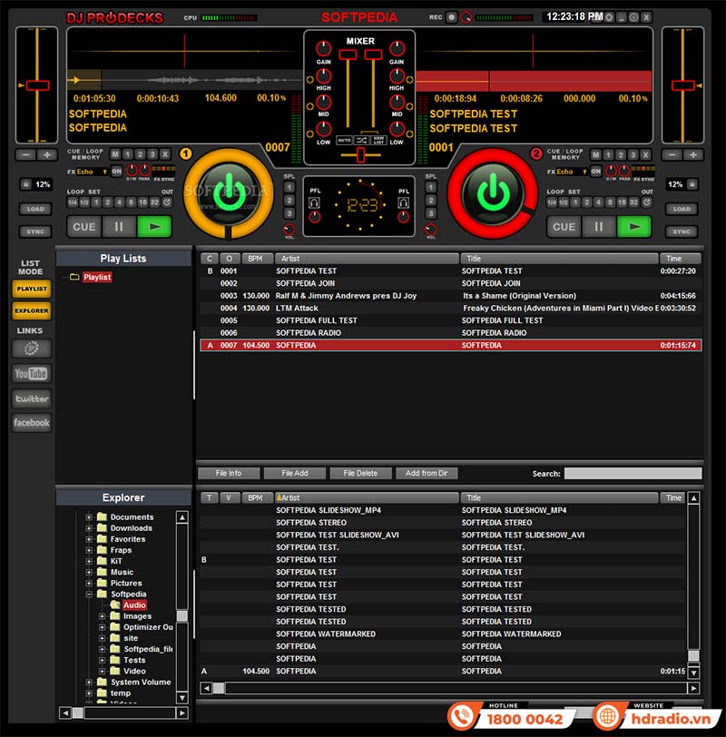 giao diện phần mềm DJ ProDecks
