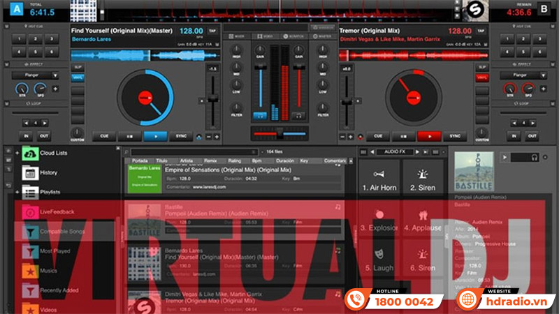 giao diện phần mềm Virtual DJ