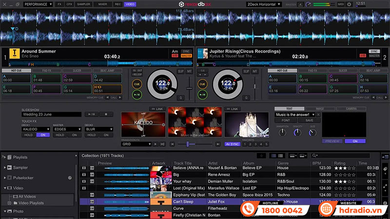 giao diện phần mềm Rekordbox
