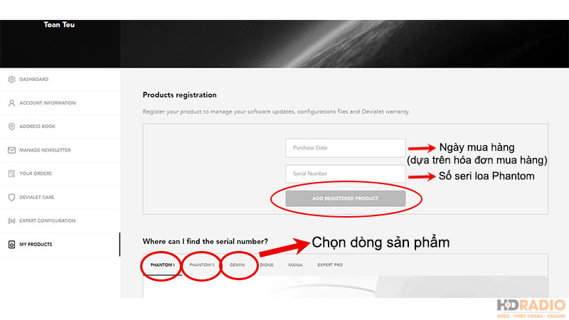 đăng ký loa Devialet