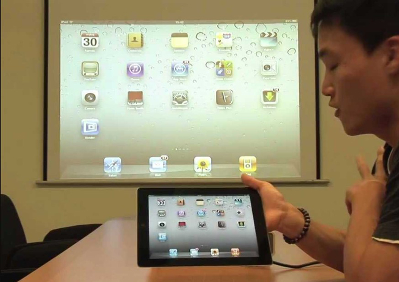 kết nối máy tính bảng với máy chiếu