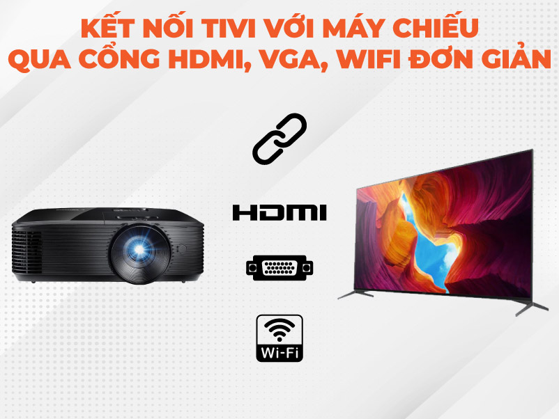 Cách kết nối máy chiếu với TV