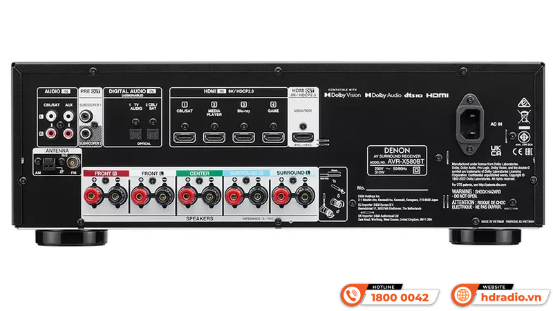 Bộ khuếch đại đa kênh Denon AVR-580BT
