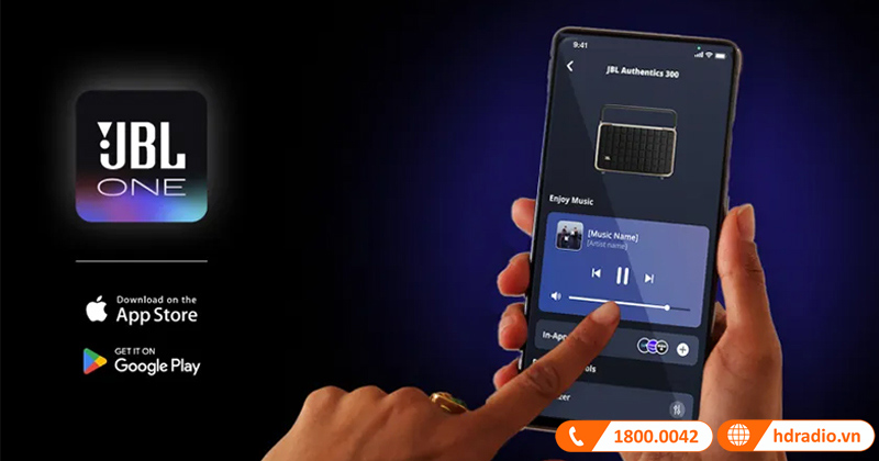 Loa JBL Authentics 300 với app jbl one