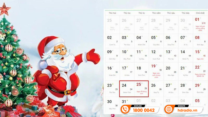 Ngày diễn ra Noel 2025