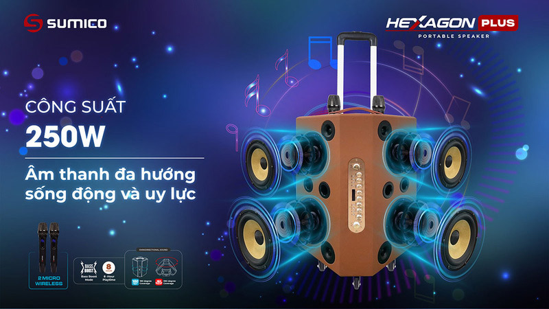 Sumico ra mắt loa kéo karaoke Hexagon Plus