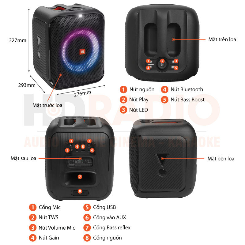 tính năng nổi bật của loa JBL PartyBox Encore Essential