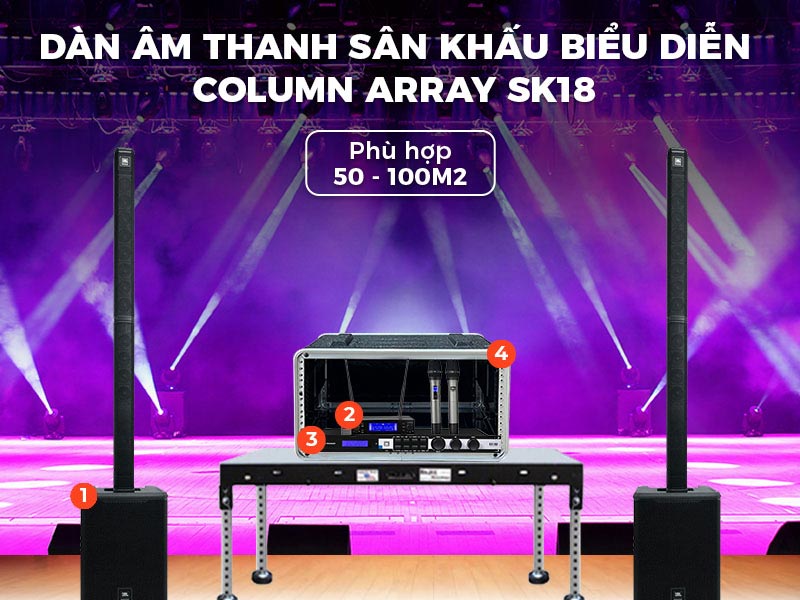 Dàn âm thanh sân khấu biểu diễn Column Array SK18