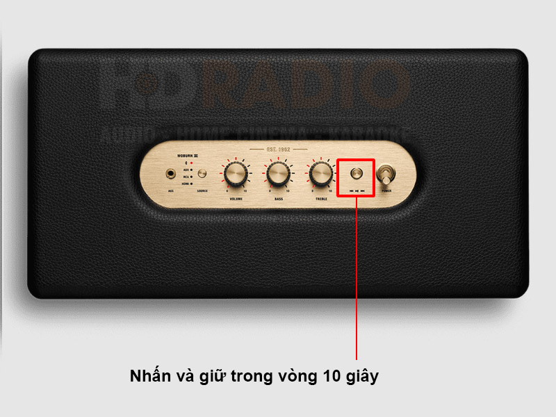 eset (cài đặt) loa marshall Woburn 3 về mặc định