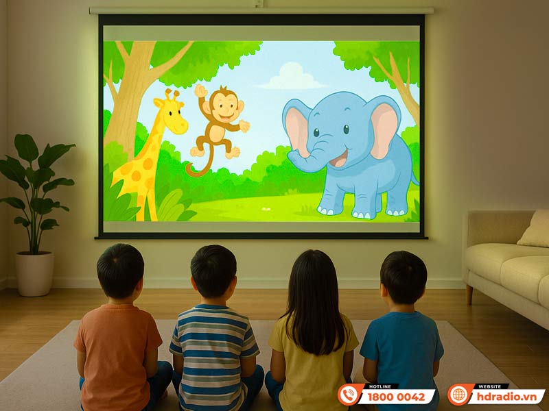 Xem máy chiếu có hại mắt không? Cách bảo vệ mắt trẻ khi xem phim