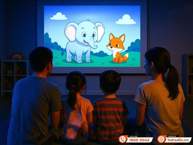 Xem máy chiếu có hại mắt không? Cách bảo vệ mắt trẻ khi xem phim