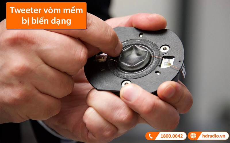 Tweeter vòm mềm bị biến dạng Tweeter vòm mềm bị biến dạng