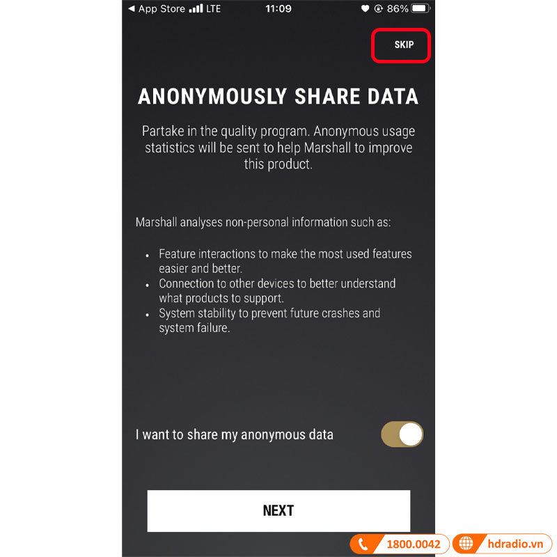 hướng dẫn sử dụng ứng dụng Marshall Bluetooth