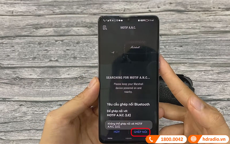 chọn ghép nối và hoàn tất kết nối