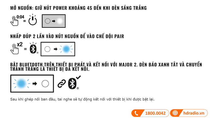 Cách kết nối tai nghe Marshall với thiết bị Android hoặc IOS