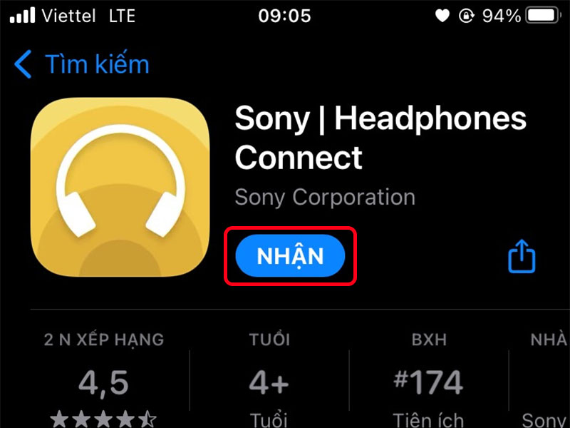 Tải ứng dụng Sony Headphones Connect trên IOS