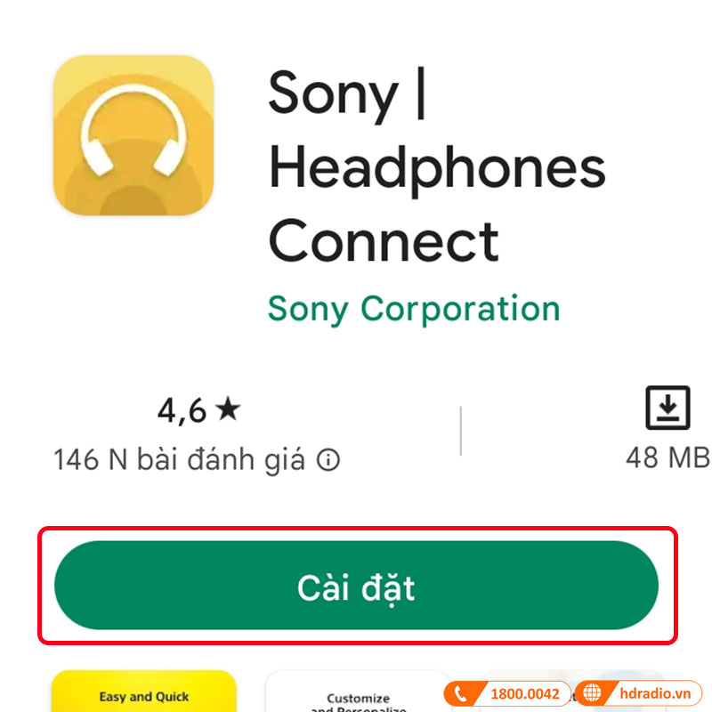 Tải ứng dụng Sony Headphones Connect trên Android