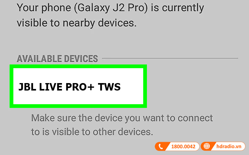 Click vào tên tai nghe