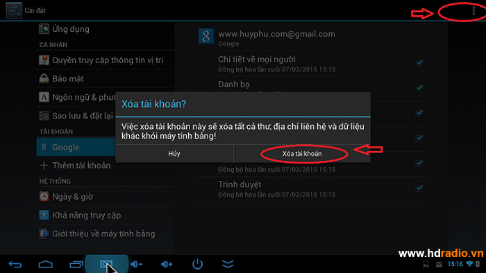 Hướng dẫn thay đổi tài khoản CH PLAY (Google Play) đăng nhập tài khoản của bạn